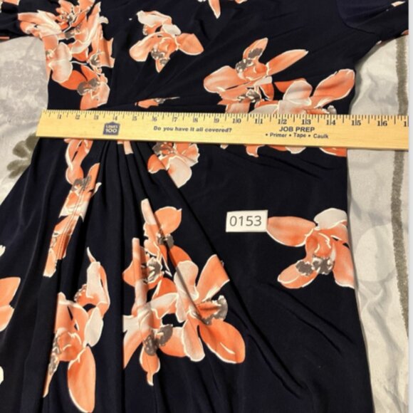 Connected Apparel Ladies Size 10 Multicolor Floral Short Sleeve Wrap Style Dress - Picture 15 of 16